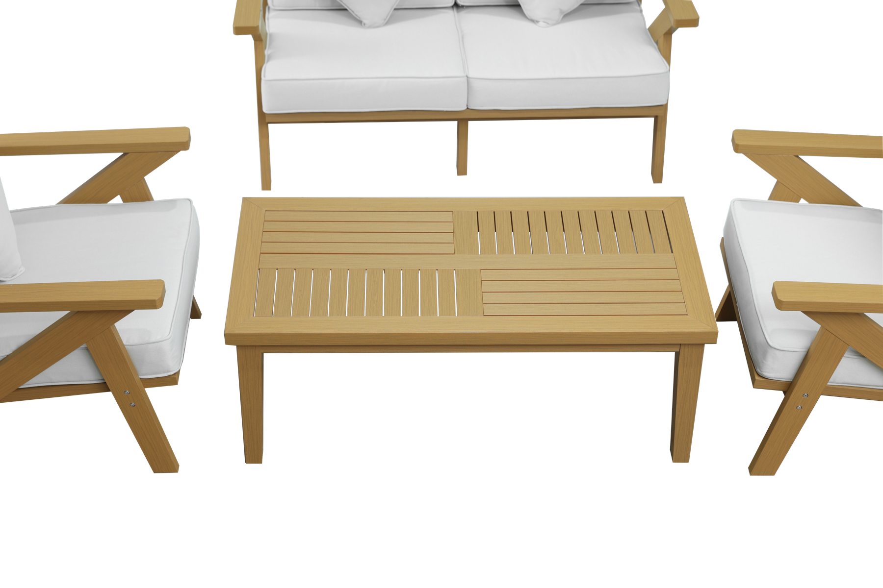 Light teak terrace lounge set
